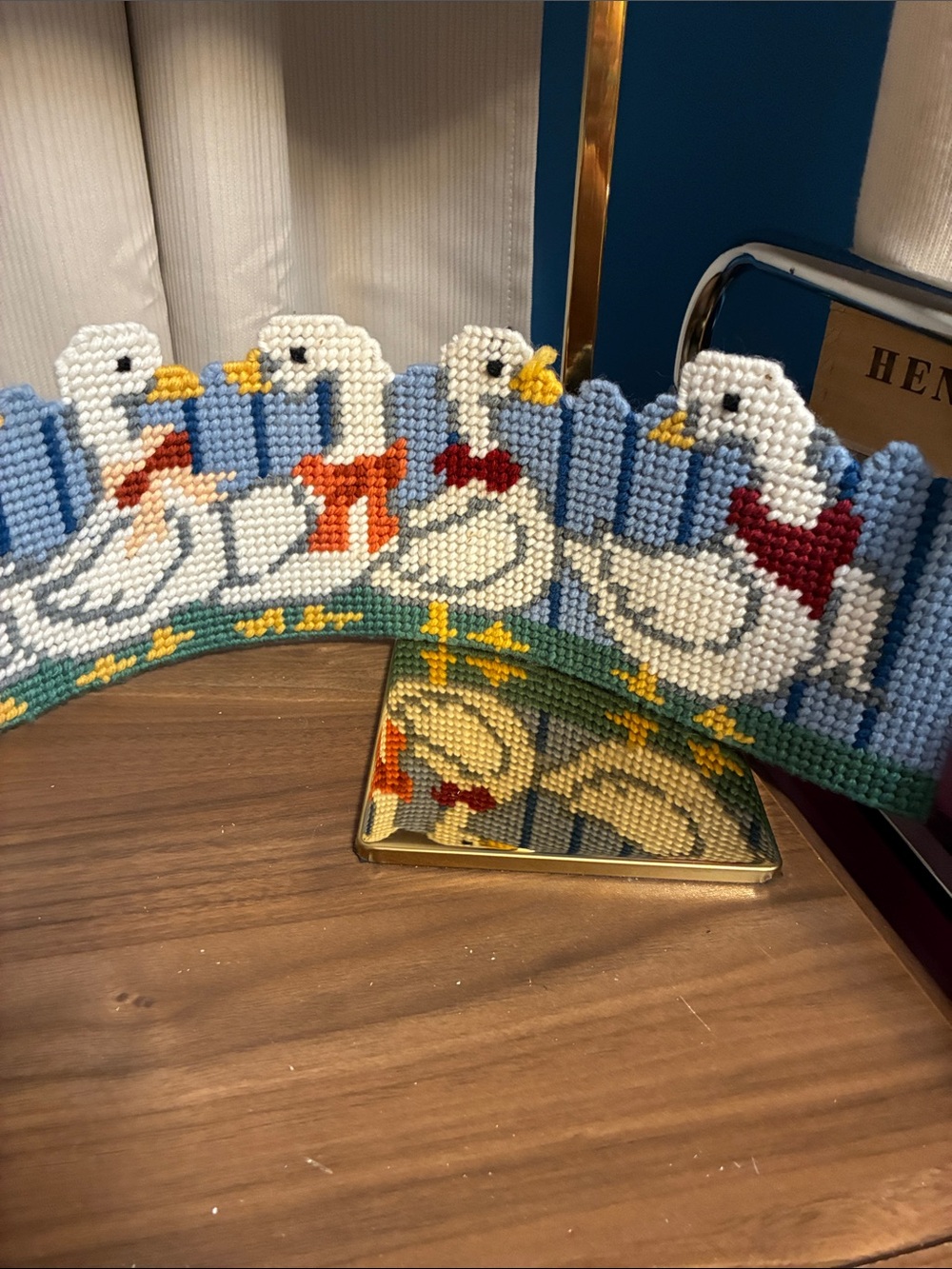 Grandma Core plastic canvas ducks Border Trim in Blue and White 35” long 5” tall - Picture 3 of 9
